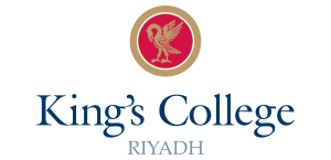 Lazy Arial font with King’s College Riyadh logo on white background.