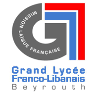 Logo of Grand Lycée Franco-Libanais Beyrouth, featuring the French and Lebanese flags and the institution's emblem.